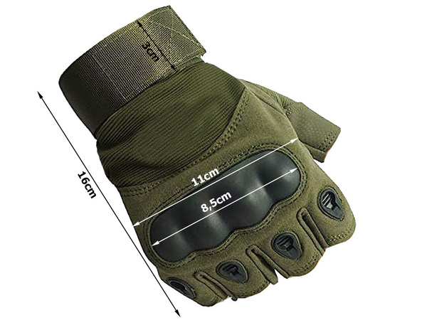 Guantes tácticos sin dedos supervivencia militar xl