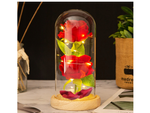 Everlasting rose in glass red led gift luminous for an occasion for women