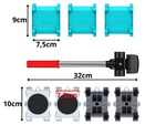 Mēbeļu transportēšanas pacelšanas komplekts sviras un riteņi 4 gab + paplāksnes