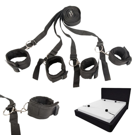 ESPOSAS BDSM CAMA ARNÉS CONJUNTO PARA PAREJAS CORREAS AJUSTABLES NEGRO