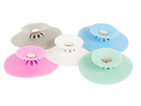 Silicone plug with a strainer for the sink