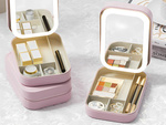 Espejo de maquillaje con iluminación led organizador para cosméticos de viaje