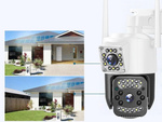 Cámara con dos objetivos wifi exterior giratoria wifi detector de movimiento ip