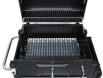Charcoal garden grill two grates thermometer lid shelf ash pan large