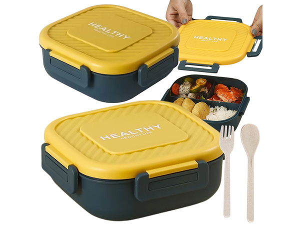 Lunchbox frühstücksbehälter mittagessen mit fächern besteck