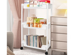 Baie raft bucătărie cabinet mobil bibliotecă pe roți 3 niveluri cârlige