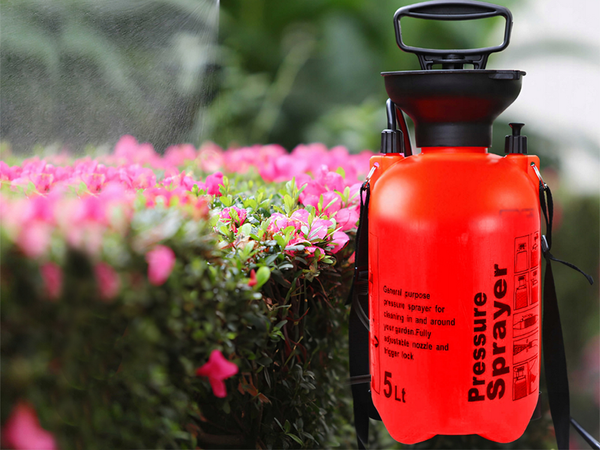 Pulverizador a presión jardín pulverizador manual lanza larga 5l correa