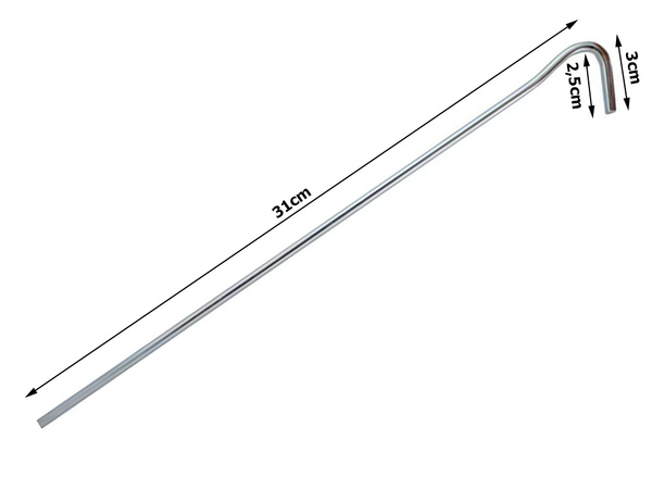 Sátorcölöpök anchor pigs steel 31cm 10db hook &amp