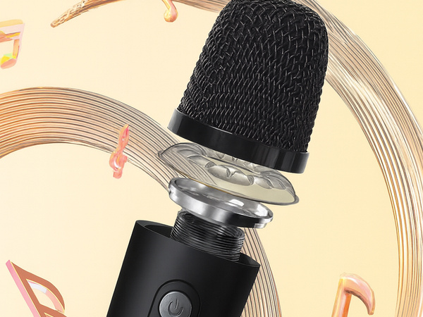 Haut-parleur bluetooth karaoké avec microphone led carrés colorés musique rgb