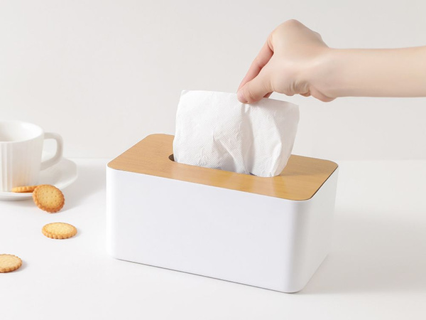 Boîte à mouchoirs, récipient organiseur, mouchoir en bambou