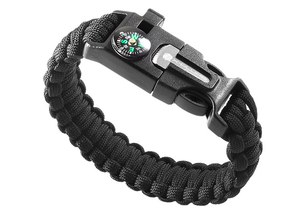 Zapestnica za preživetje zapestnica 5v1 kompas flint vrv nož paracord vrv