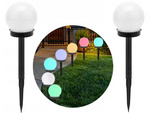 4x lámpara de bola de jardín solar rgb 10 cm