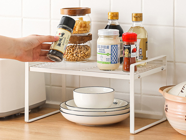 Viena līmeņa metāla plaukts virtuves darba virsmai virtuves organizators bēniņu statīvs