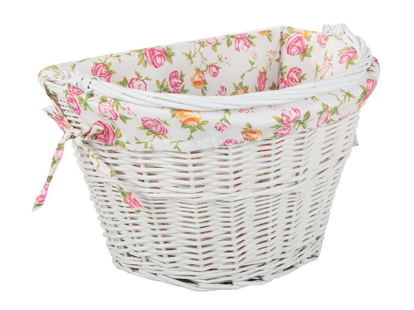 Large wicker bicycle basket click handlebar basket with insert
