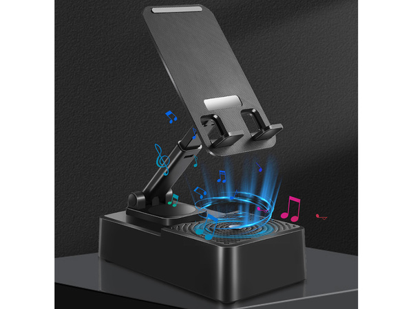 Soporte de teléfono con altavoz bluetooth soporte de tableta para escritorio