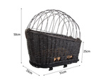 Grand panier de vélo panier de vélo tressé pour chien chat bagage
