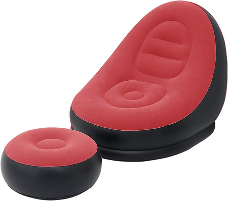 FAUTEUIL GONFLABLE AVEC REPOSE-PIEDS 1 ROUGE (10)