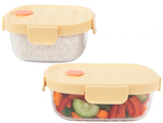 2 recipientes de vidrio para alimentos con tapa bolsa térmica resistente al calor