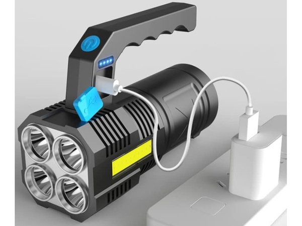 Wiederaufladbarer batteriebetriebener led-suchscheinwerfer militär polizei 2 in 1
