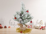 Artificial christmas tree snow small 45cm decorative desk table thick snowy