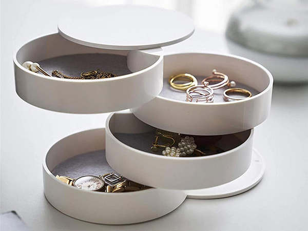 Jewellery box organiser round pull-out box