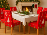 Funda navideña para silla decorativa universal Papá Noel con goma elástica