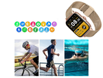 Inteligentné hodinky pre ženy a mužov s gumovým remienkom, športové, Bluetooth, volania, zlaté