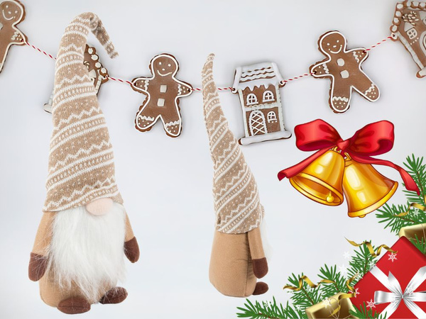 Navidad ghost brown ghost with christmas beard 48 cm soft