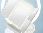 Oglindă de machiaj led iluminată oglindă de machiaj pliabilă usb 3 culori