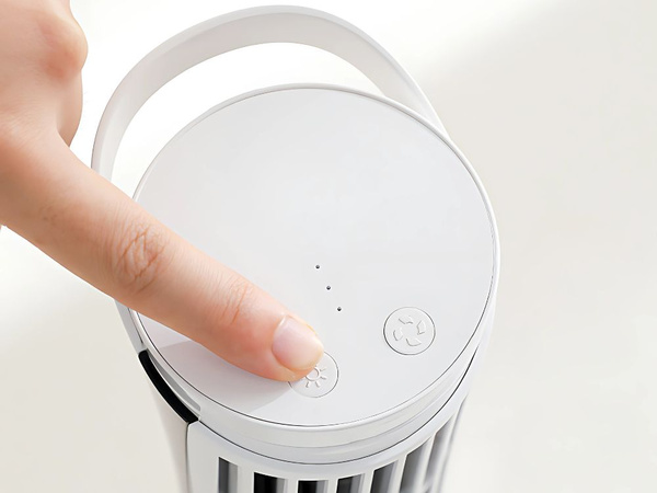 Ventilator de birou mini coloană cu lumină led 2 viteze usb funcționare silențioasă