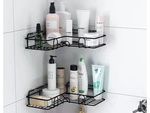 Loft esquina baño ducha estante gancho colgante negro