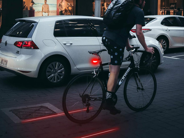 Luz trasera bicicleta 5 led laser line luz trasera carretera