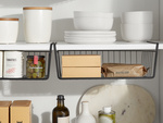 Panier suspendu sous étagère organisateur de panier en métal panier de cuisine blanc