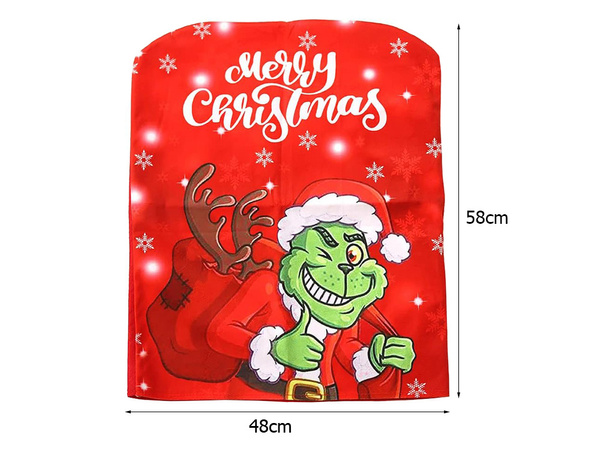 Slavnostní potah židle dekorativní univerzální grinch na opěradlo