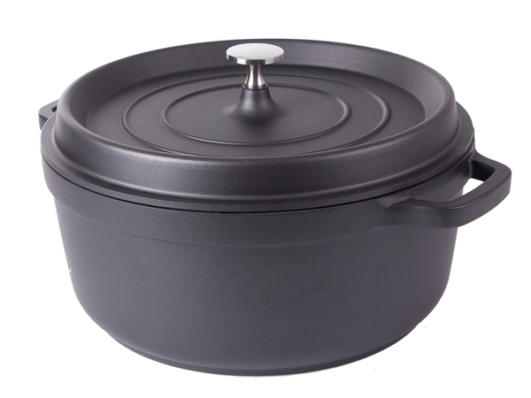 Casserole plateau de cuisson couvercle 6.6l induction aluminium