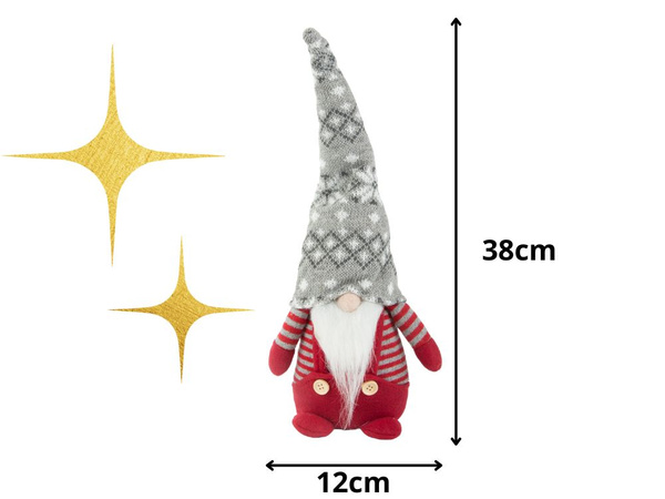 Vianočný duch červený duch s vianočnou bradou 38 cm mäkký