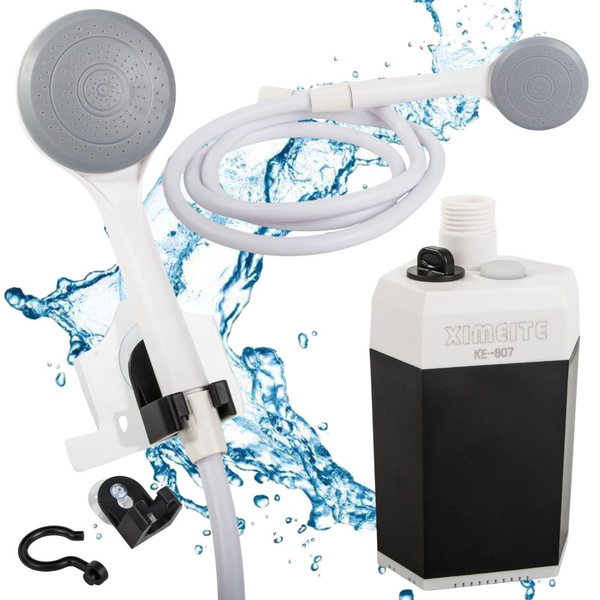 Portable tourist camping car shower with pump battery
