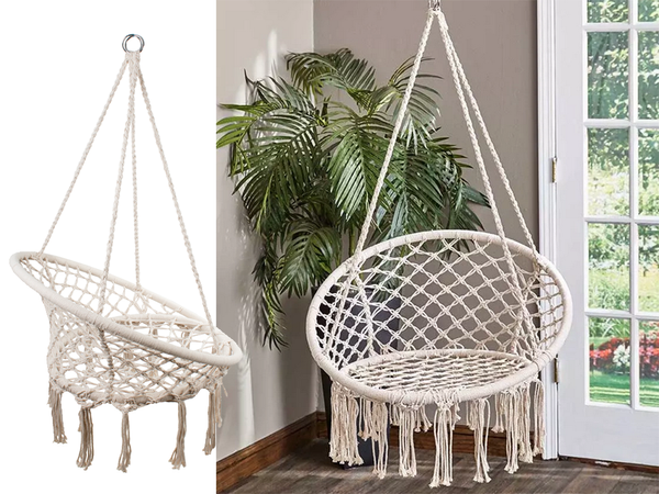 Columpio de jardín nido de cigüeña silla colgante boho 80cm