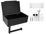 Porte-papier hygiénique avec étagère porte-mouchoirs loft noir wc