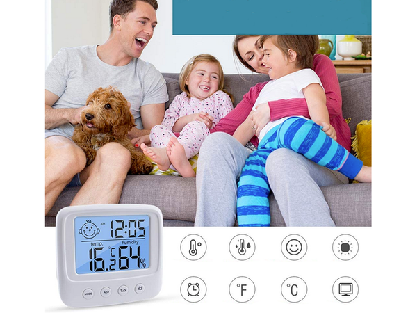 Thermomètre hygromètre horloge électronique interne