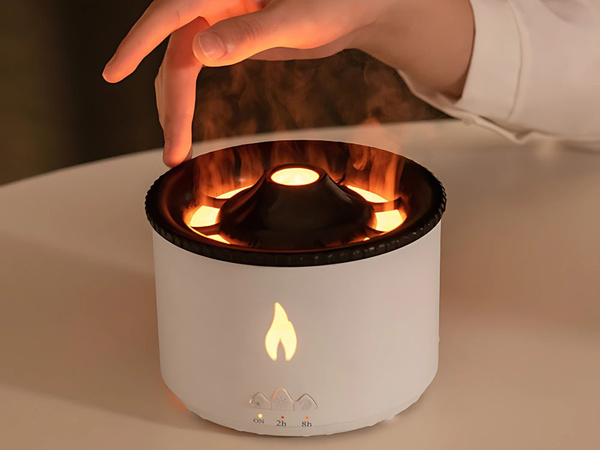Humidificador de aire led difusor rgb volcán fragancia niebla fuego explosión
