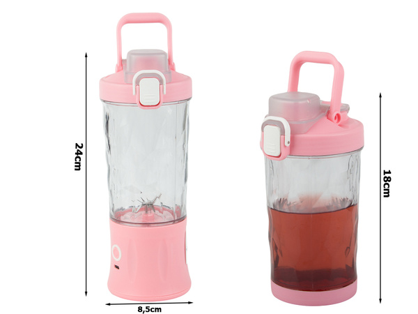 Blender do smoothie przenośny usb bezprzewodowy rozdrabniacz do lodu róż