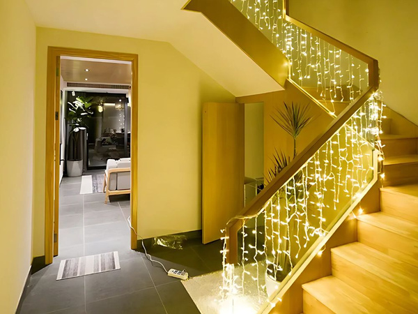 Luces guirnalda festiva cortina de luz 300 led interior cálido usb