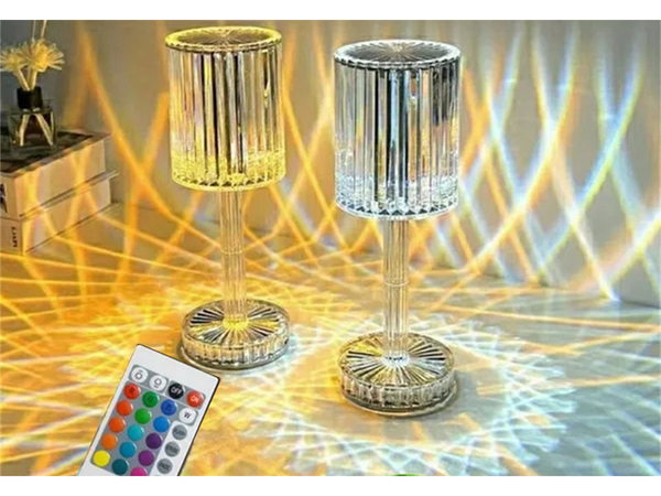 Lampă de masă a condus cristal rgb usb telecomandă