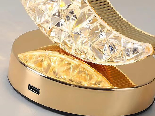 Lampe de table lune cristal led rgb usb