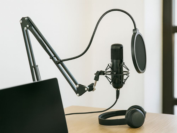 Studio mikrofons xlr kapacitīvais statīva komplekts pop kardioīdais filtrs