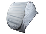Tente de plage protection uv auto-pliante jardin gris grand