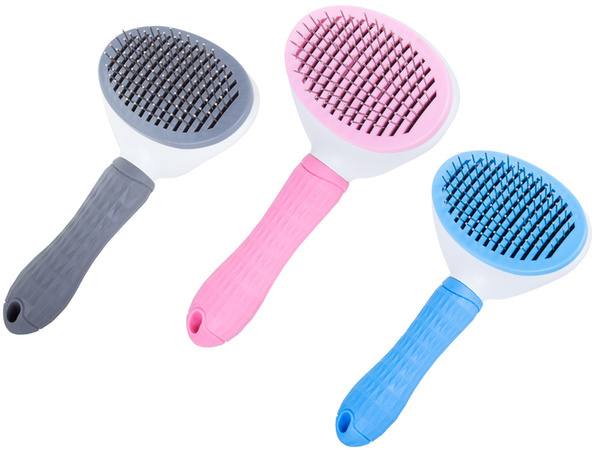 Self-cleaning hair brush for dogs cats