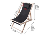 Wooden deckchair beach chairs folding garden cushion beach chair