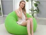 Inflatable seat pouffe velour chair light soft comfortable relaxation
